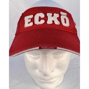 Vintage ECKO Visor Red Sun Hat with Raised Logo Letters. Sports Golf Walking Y2K